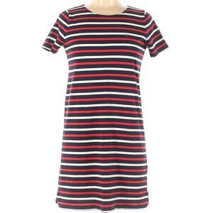 Tommy Hilfiger Women's Horizontal Striped Short Sleeve Tee Shirt Dress w/Vents-M